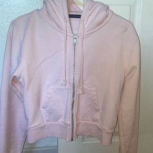 Brandy melville Pink cropped zip up